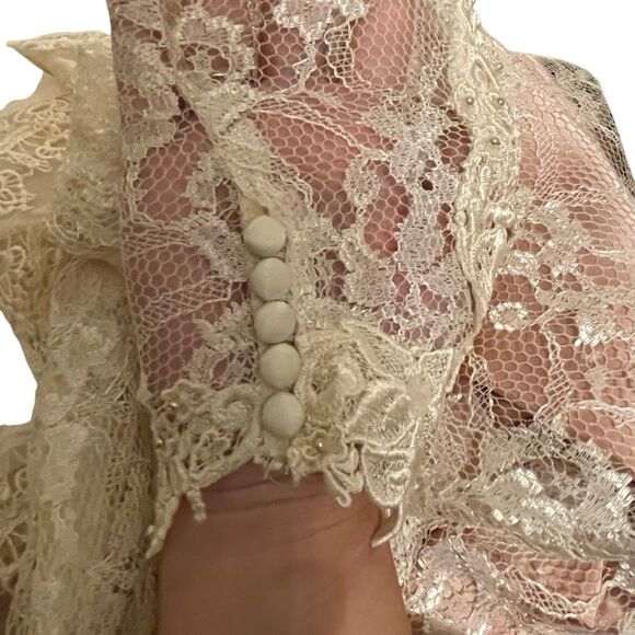 SOLD DO NOT PURCHASE Vintage 1980s French Lace Ca 2 piece Dress Women’s 6* Pink - Picture 9 of 14